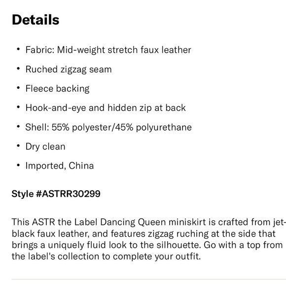 ASTR Faux Leather Black Mini Skirt Size Small - Picture 7 of 11